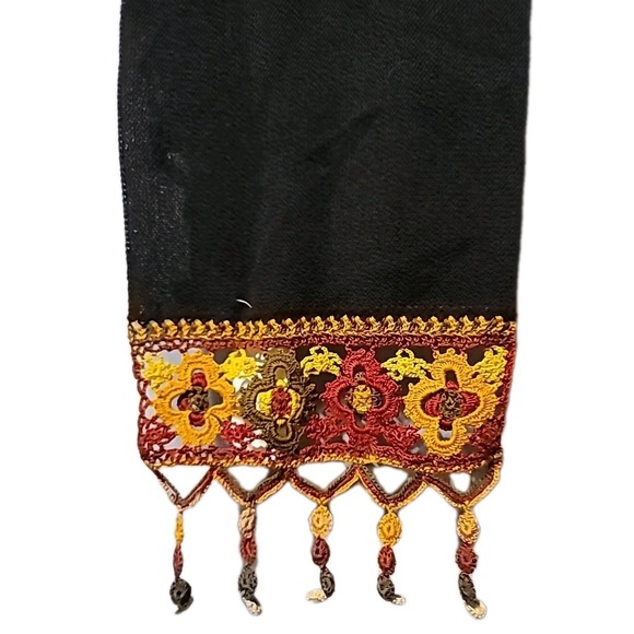 illary Accessories - NWT Illary Baby Alpaca Knit Scarf Made In Peru Fringe Luxury Black Yellow Red